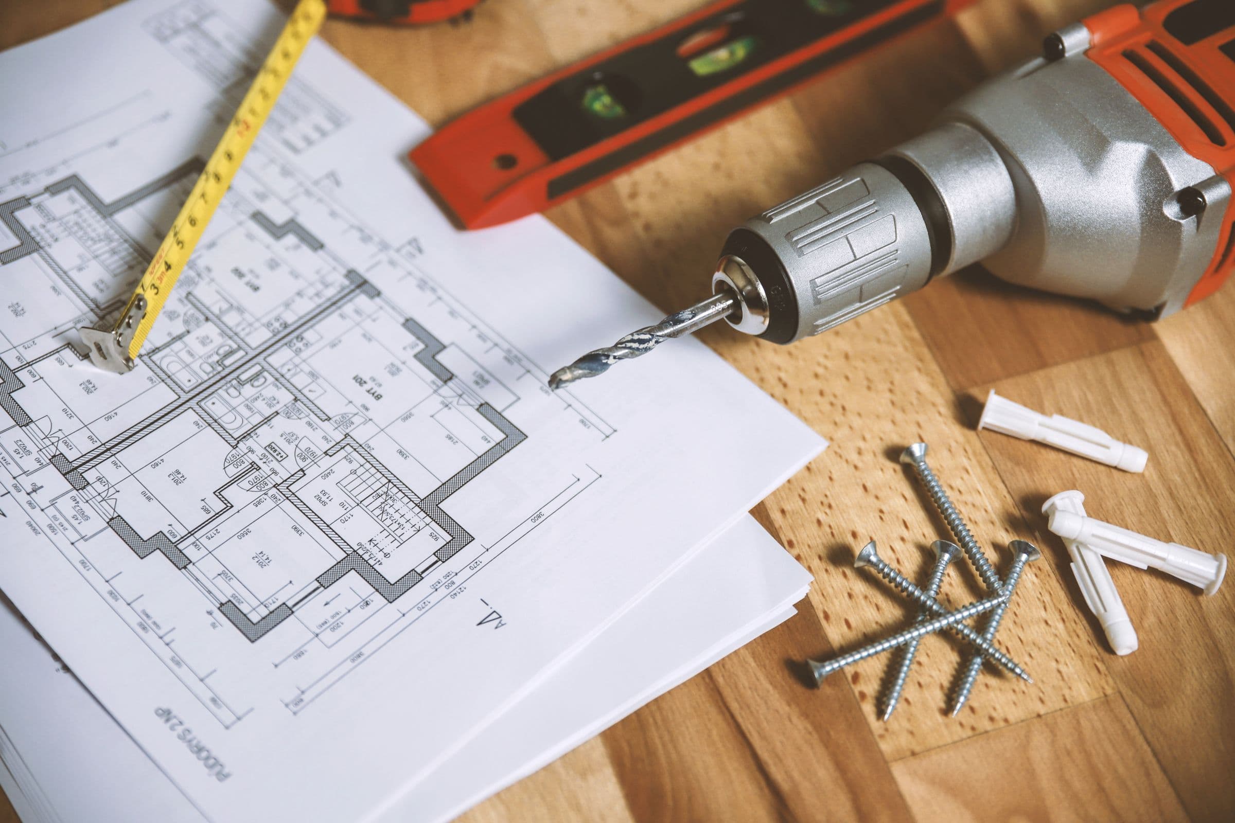 Construction drawings and plans for a building-permit project